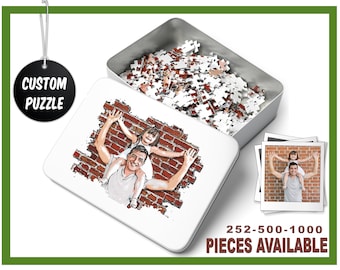 Personalized Father and Daughter 252-500-1000 Piece Puzzle, Custom Photo Puzzle with Box, Custom Jigsaw Puzzle,  Gift for Dad, Perfect Gift