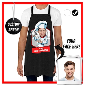 Custom Mens Apron, Chef&#39;s Special Apron, Personalized Apron for Him, Perfect Gift for Dad / Grandpa / Uncle, Funny Apron for Man
