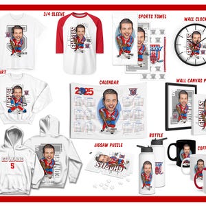Personalized Ice Hockey Mug, Custom Caricature Hockey Cup, Perfect Gift For Hockey Champion, Customized Mug For Him, Custom Caricature Gift image 7