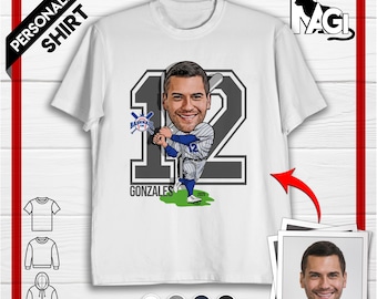 Personalized Baseball Caricature T-shirt, Custom Baseball Sweatshirt With Photo, Customize Hoodie For Him, Perfect Gift For Baseball Player