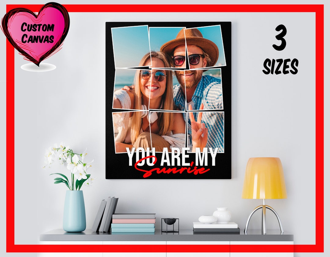Photo Canvas for Valentines Day, Custom Canvas Gift, Personalized Gift ...
