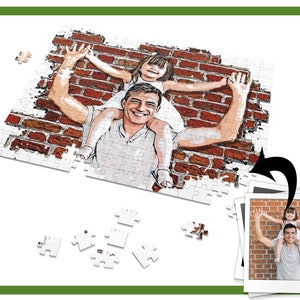 Caricaturizar personalizado 252-500-1000 pieza rompecabezas, rompecabezas de fotos personalizado con caja, rompecabezas personalizado, regalo personalizado para papá, regalo perfecto imagen 2