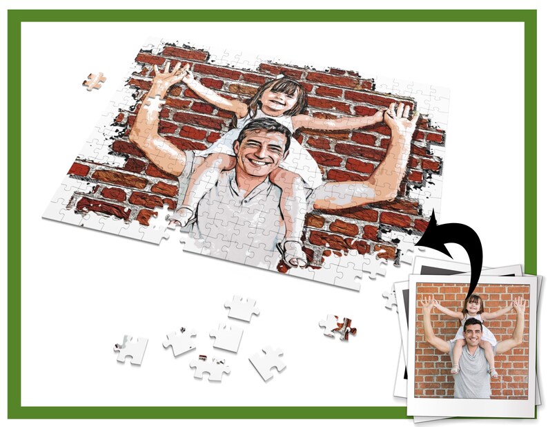 Caricaturizar personalizado 252-500-1000 pieza rompecabezas, rompecabezas de fotos personalizado con caja, rompecabezas personalizado, regalo personalizado para papá, regalo perfecto imagen 2