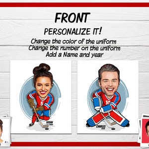 Personalized Ice Hockey Mug, Custom Caricature Hockey Cup, Perfect Gift For Hockey Champion, Customized Mug For Him, Custom Caricature Gift image 2