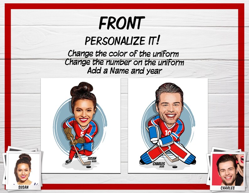 Personalized Ice Hockey Mug, Custom Caricature Hockey Cup, Perfect Gift For Hockey Champion, Customized Mug For Him, Custom Caricature Gift image 2