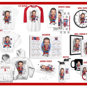 Custom Ice Hockey T-shirt, Personalized Ice Hockey Sweatshirt With Photo, Customize Hoodie For Him Tee, Perfect Gift For Ice Hockey Player image 4