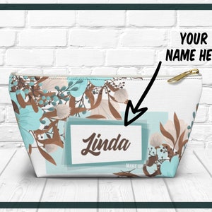 Personalized Makeup Bag With Name , Personalized Gift For Her, Mother's Day Gift, Cosmetic Bag, Toiletry Bag, Custom Make-up Bag, Gift Idea