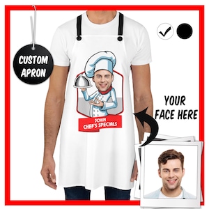 Custom Apron for Man, Personalized BBQ Apron, BBQ Grill Apron, Perfect Gift for Dad / Grandpa / Uncle, Gifts For Him, Christmas Gift