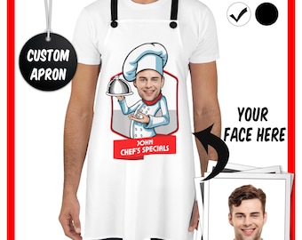 Custom Apron for Man, Personalized BBQ Apron, BBQ Grill Apron, Perfect Gift for Dad / Grandpa / Uncle, Gifts For Him, Christmas Gift