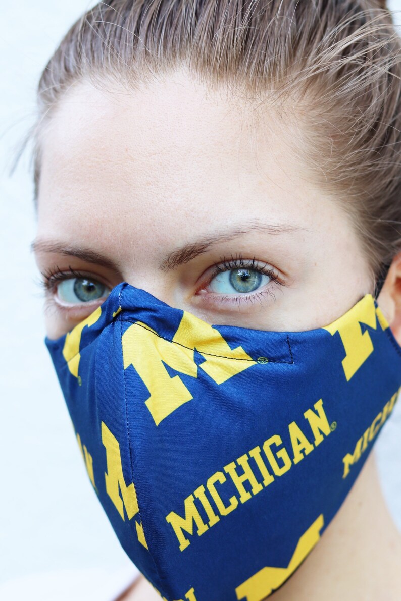 University of Michigan Face Mask Etsy