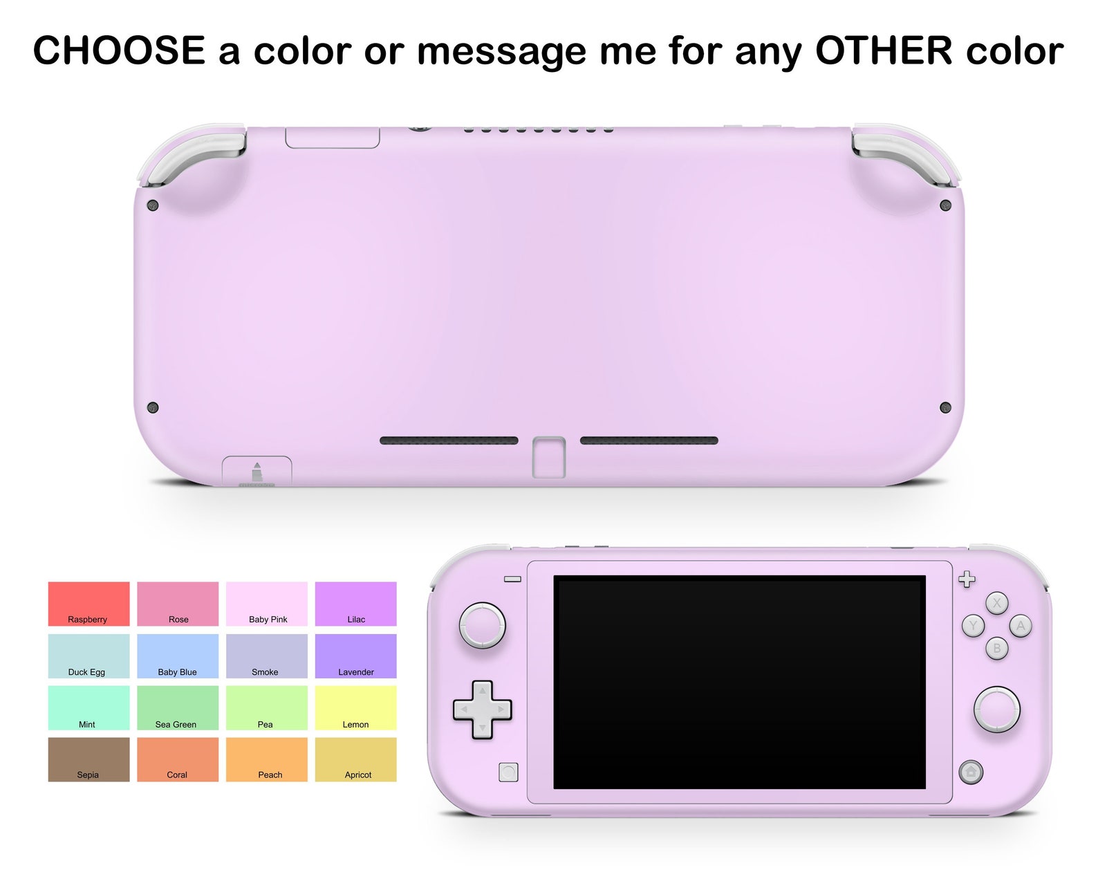 Solid Pastel Colors Nintendo Switch Lite Skin Custom Etsy