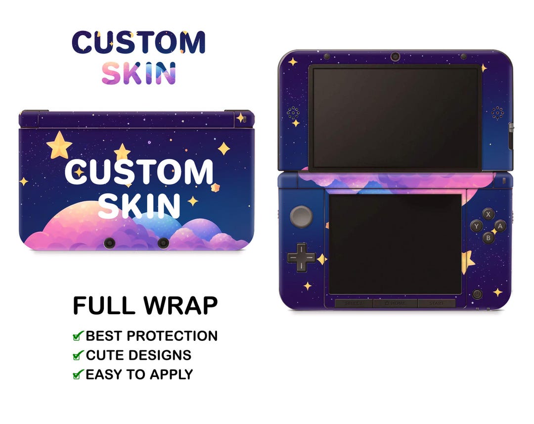CUSTOM Image Nintendo 3DS XL Vinyl Skin Personalized Picture Decal ...