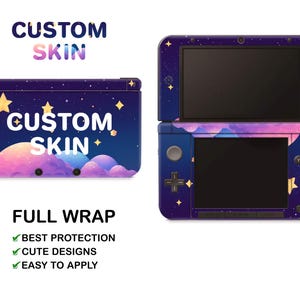 AANGEPASTE afbeelding Nintendo 3DS XL vinyl skin gepersonaliseerde foto sticker Nintendo nieuwe 3DS XL sticker aangepaste naam 3DS skin aangepaste initialen sticker