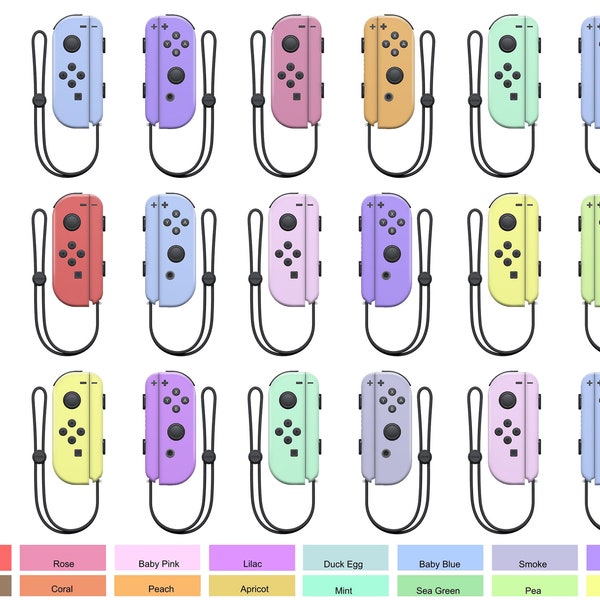 Solid Pastel Colors Nintendo Switch Skin Custom Multi-color Gamers Joycons Vinyl Skin Pastel Pink Nintendo Decal Joy-Cons Controller Sticker