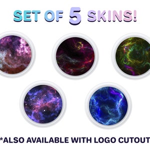 SET of 5 SKINS Apple Air Tag Tracker Vinyl Skin Colorful Thunder Sky Pattern Double Side AirTag With Apple Logo Full Coverage Sticker Decal