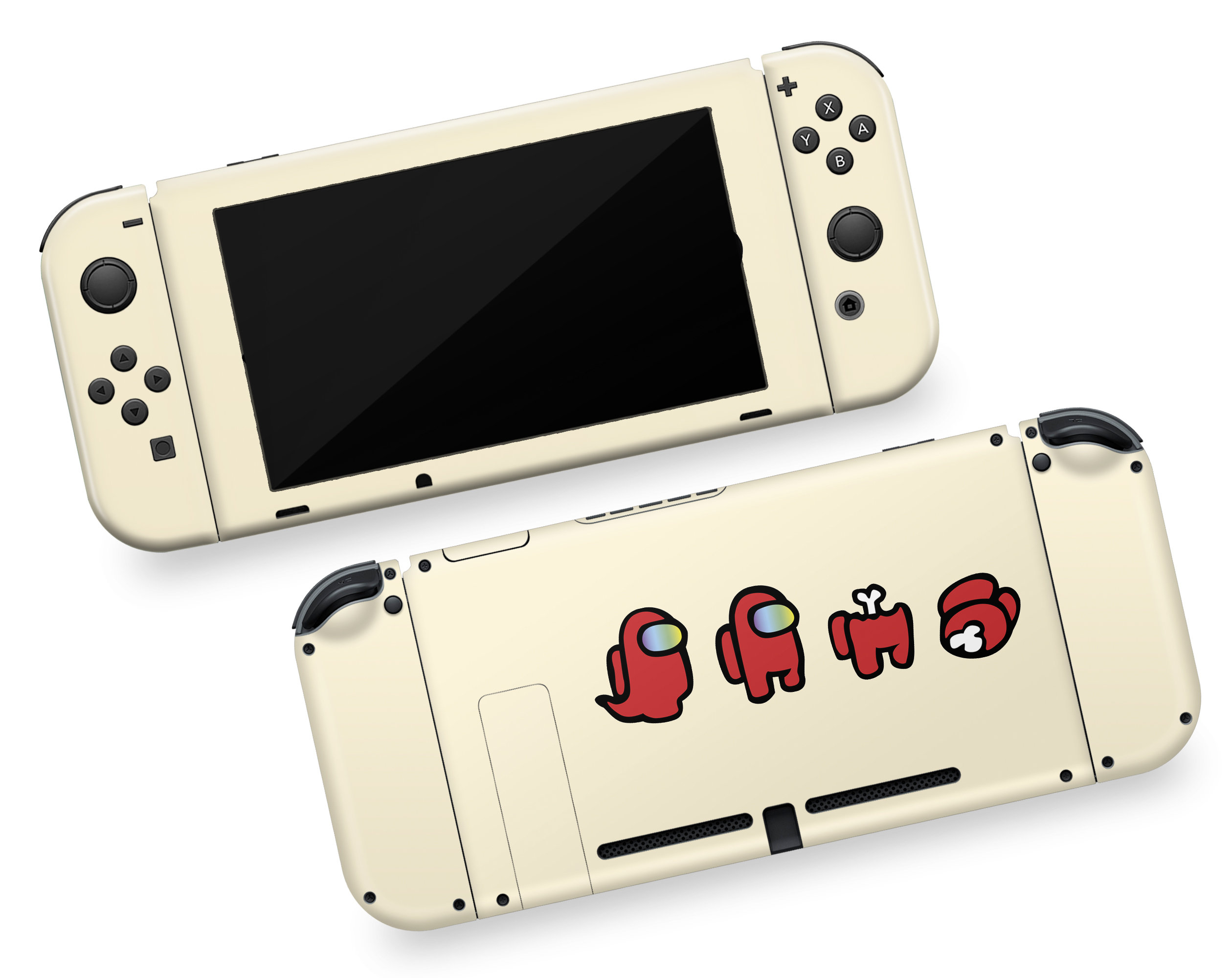 Among Us Pattern Nintendo Switch Vinyl Skin Beige Pastel Solid Etsy