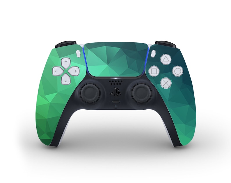 Playstation 4 Pro Green Low Poly Skin PS5 Geometric Sticker Playstation