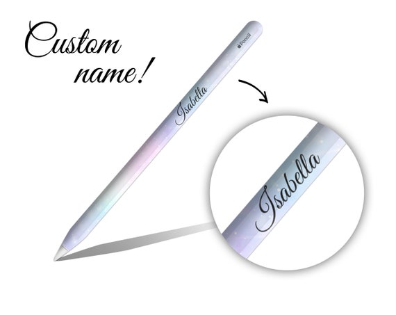 Custom Name Sparkle Rainbow Pattern Apple Pencil 1st 2nd Generation Vinyl Skin Name Apple Pen 1 Decal Initials Personalized Apple Pen 2 Skin