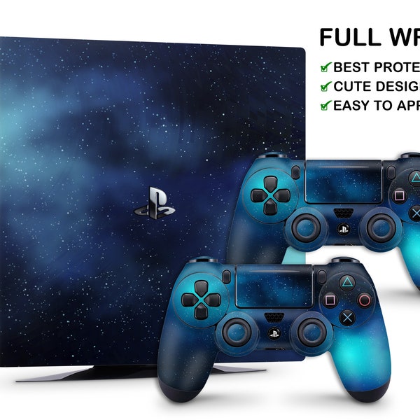 Playstation 4 Slim Controllers Marble Vinyl Skin Playstation 4 Pro Deep Blue Marble Skin PS5 Blue Space Sticker PS4 Console Abstract Decal