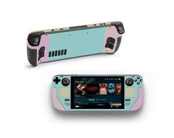 Adesivos personalizados em tons pastel para painel OLED do Steam Deck, película protetora de vinil para a parte frontal e traseira do painel - ThumbGrips