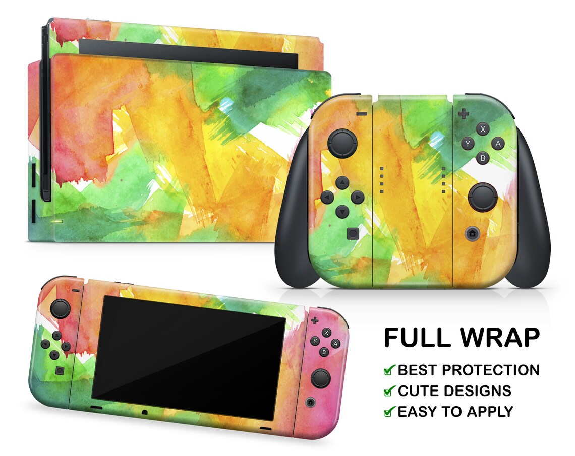Acrylic Painting Nintendo Switch Vinyl Sticker Colorful Liquid Etsy