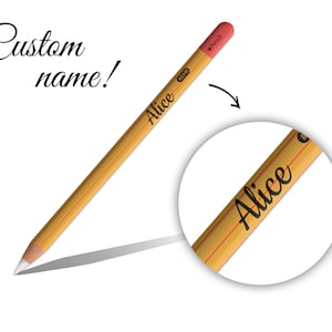 Semplice matita beige Nome personalizzato Modello Apple Pencil 1a 2a generazione Pelle in vinile Nome Apple Pen 1 Iniziale Personalizzata Apple Pen 2 Pelle