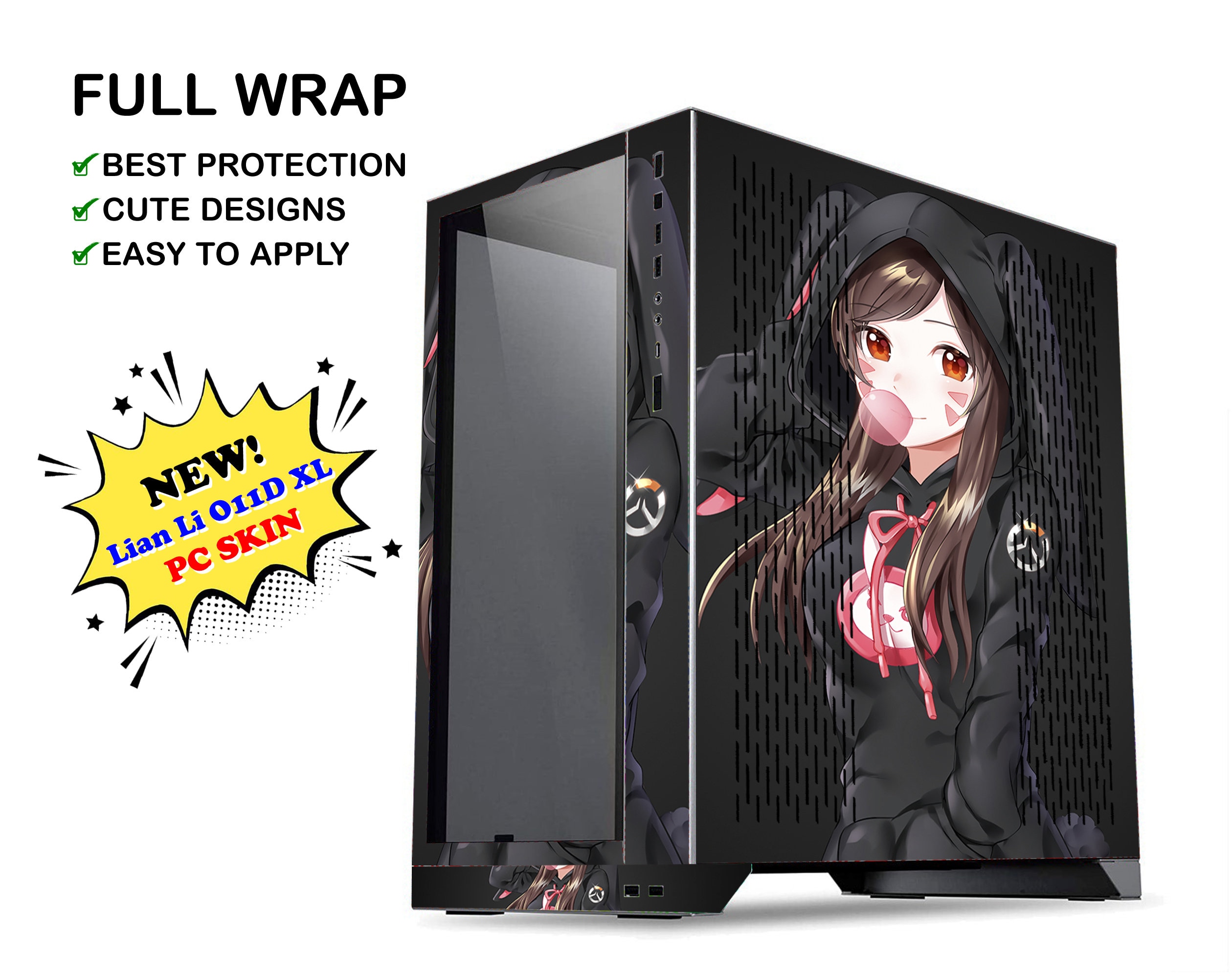 Anime Removable Waterproof Sticker ATX Gaming PC Case Stickers Computer  Decal;;^