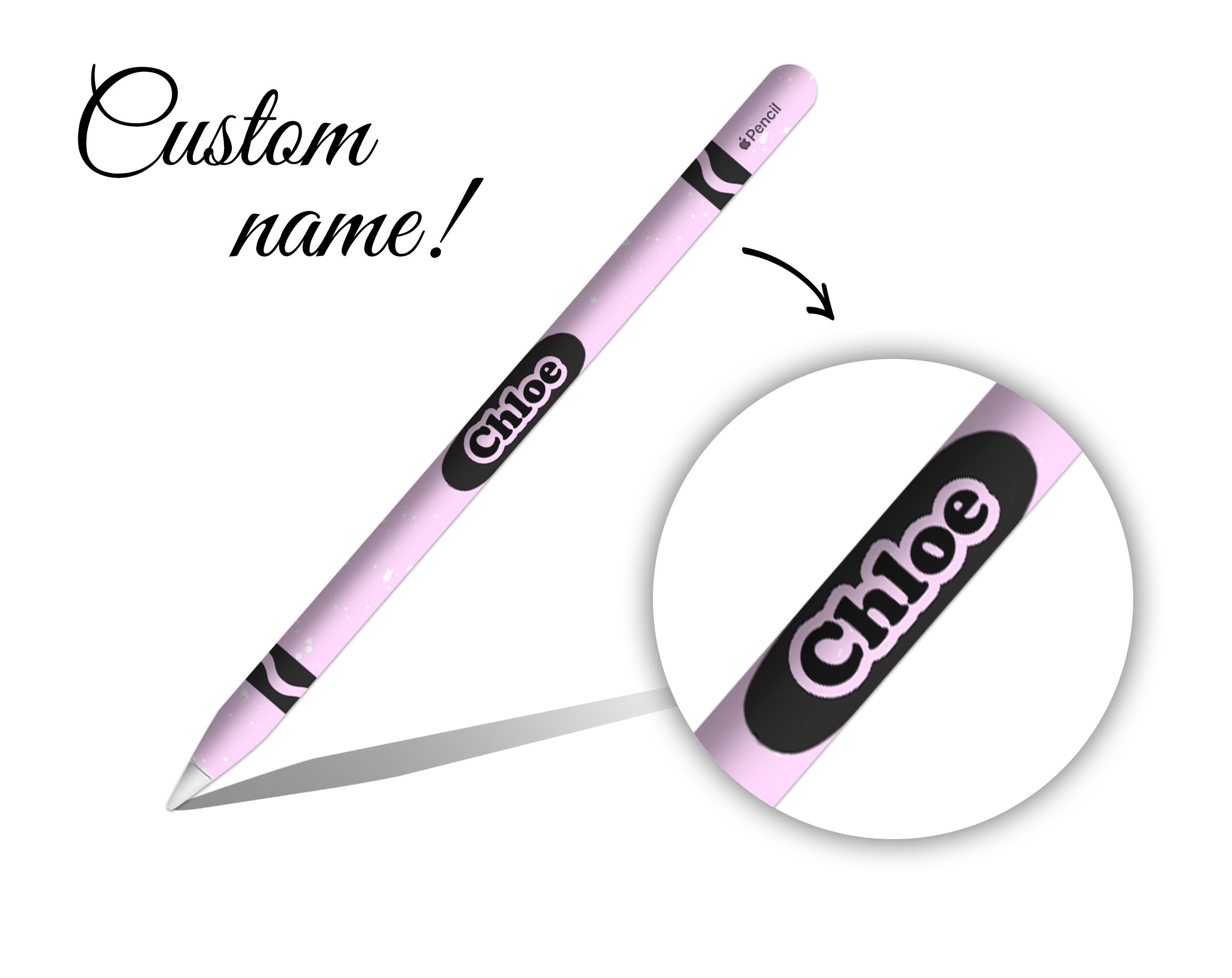 Custom Name Apple Pencil 1st/2nd Gen, Pro, USB-C Skin, Rose Pink
