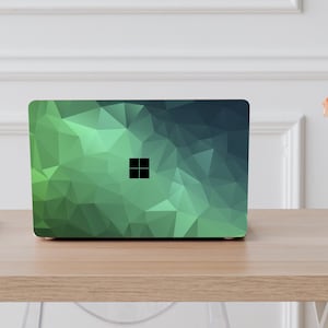 Microsoft Surface Green Low Poly Abstract Skin Surface Book 1 2 3 Marble Sticker Vinyl Wrap Laptop Surface Pro Vinyl Cover Full Coverage