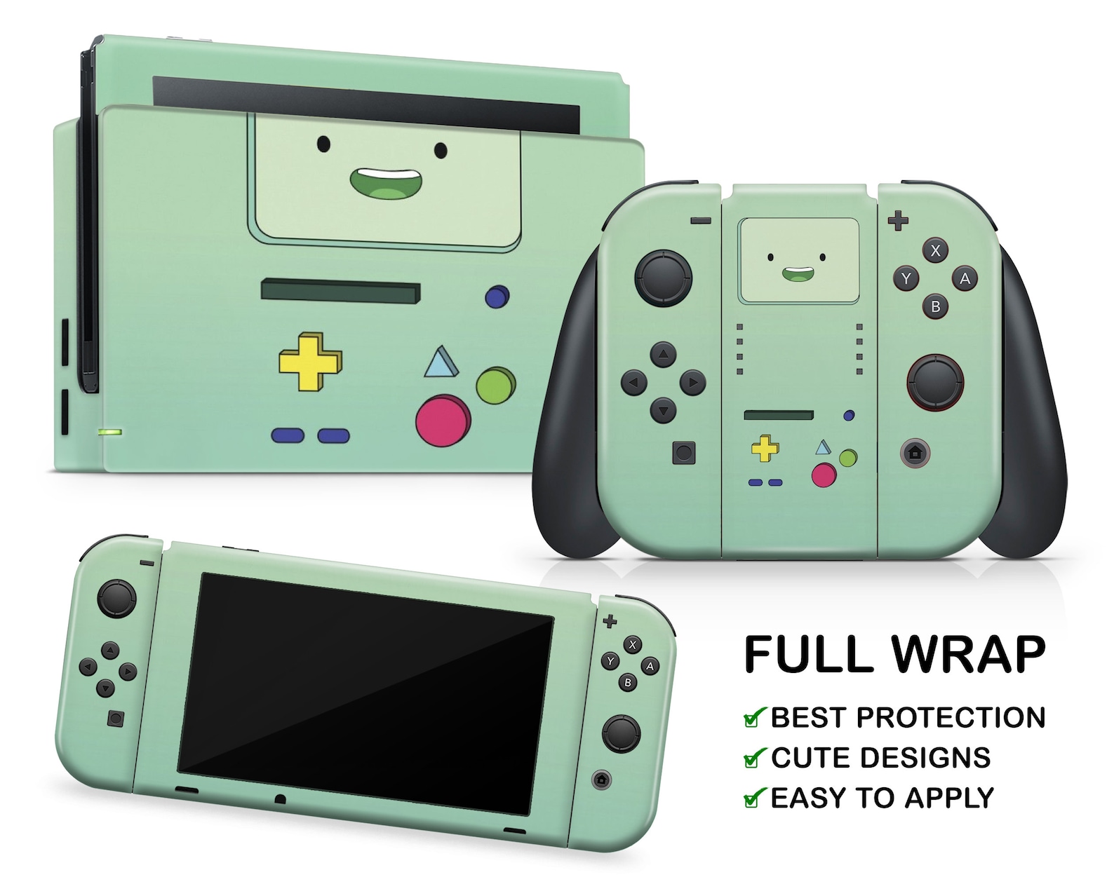 Adventure Time Beemo BMO Nintendo Switch Vinyl Skin Green Etsy