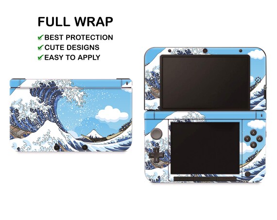 漫画の海の波模様 ニンテンドー 3DS XL ビニールスキン 青い雲と空の 