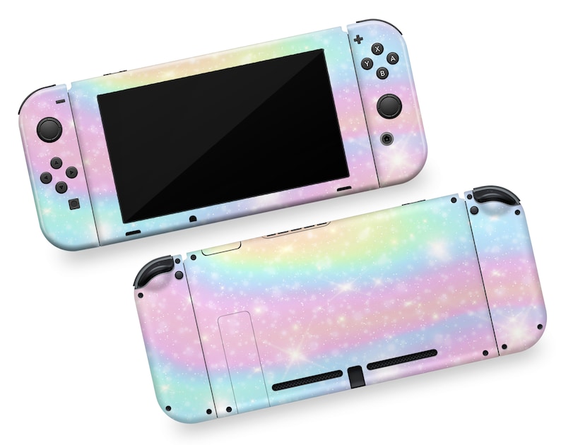 Colorful Rainbow Nintendo Switch Vinyl Sticker Violet Sparkles | Etsy
