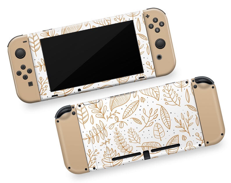 Beige Floral Pattern Nintendo Switch Vinilo Pegatina Beige Etsy España