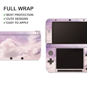 Pastel Violet Clouds Pattern Nintendo 3DS XL Vinyl Skin Violet & Light Blue Cloudy Sky Decal Nintendo New 3DS XL Sticker Sky Landscape Decal