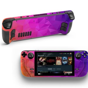 Violett Low Poly Muster Steam Deck Vinyl Skin Polygon Gaming Skin Steam Deck Konsole Sticker Videospiele Steam Deck Controller Vinyl Decal