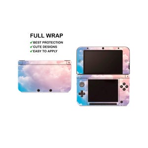 Violet Clouds Pattern Nintendo 3DS XL Vinyl Skin Violet & Light Blue Cloudy Sky Decal Nintendo New 3DS XL Sticker Blue Sky Landscape Decal