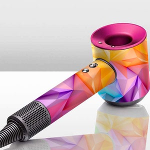 Dyson Rainbow Colorful Polygon Vinyl Skin Hair Dryer Abstract Marble Sticker Dyson Colorful Geometric Vinyl Decal Protective Skin Gift