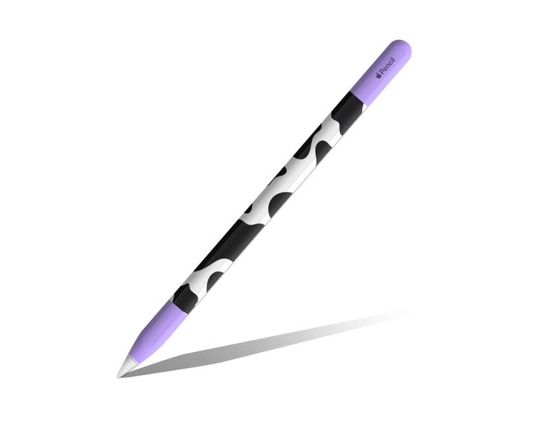 Cow Print Pattern Apple Pencil 1st 2nd Generation Vinyl Skin Sticker Kawaii Cute Animals Apple Pen 1 Decal Solid Colors Violet Apple Pen 2