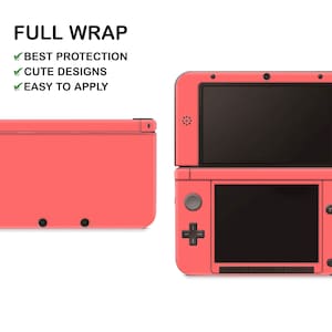 Solid Pastel Colors Nintendo 3DS XL Skin Custom Multi-color Gamers Nintendo New 3DS XL Sticker Pastel Red Nintendo 3DS Console Vinyl Skin