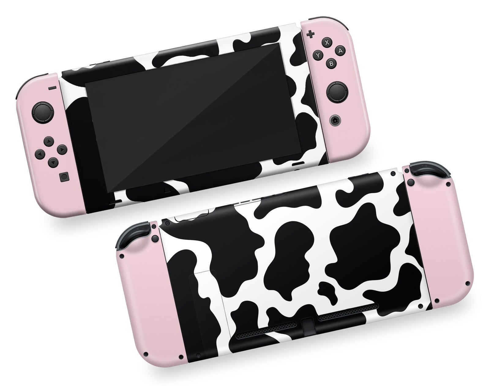 Cow Print Pattern Nintendo Switch Vinyl Skin Pink Solid Color | Etsy