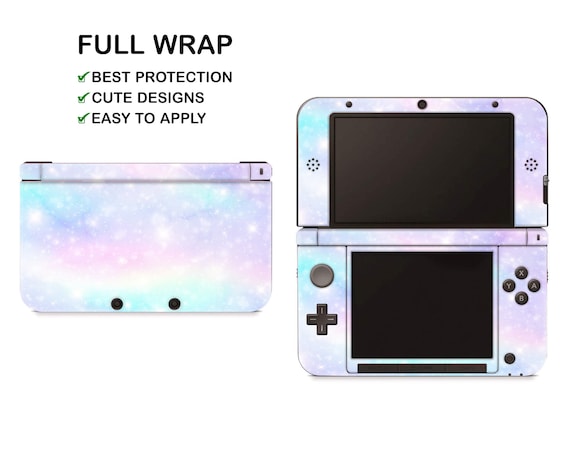 Light Violet Marble Pattern Nintendo 3DS XL Vinyl Skin Blue Sparkles  Abstract Decal Nintendo New 3DS XL Sticker Pink Colorful Rainbow Decal