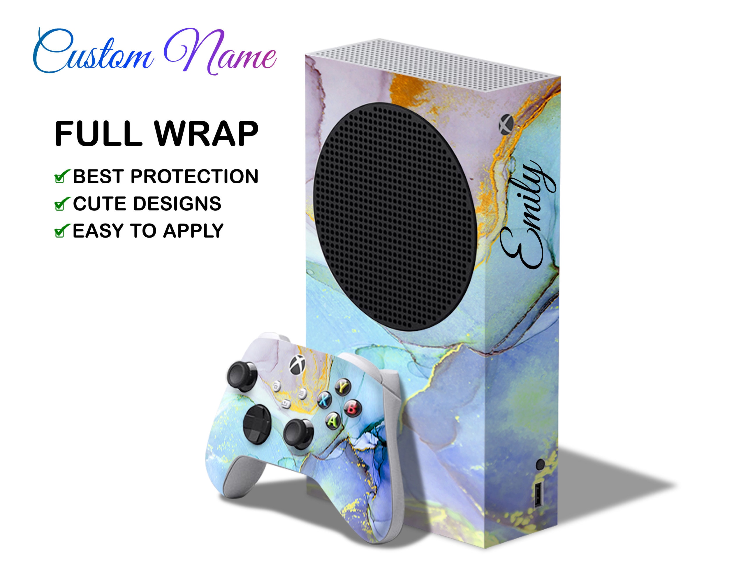 VWAQ Xbox 1 S Decal Xbox One Slim White Marble Skin Cover Wrap VWAQ-XSGC7  [video game]