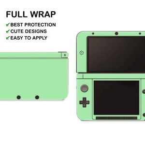 Solid Pastel Colors Nintendo 3DS XL Skin Custom Multi-color Gamers Nintendo New 3DS XL Sticker Grass Green Nintendo 3DS Console Vinyl Skin