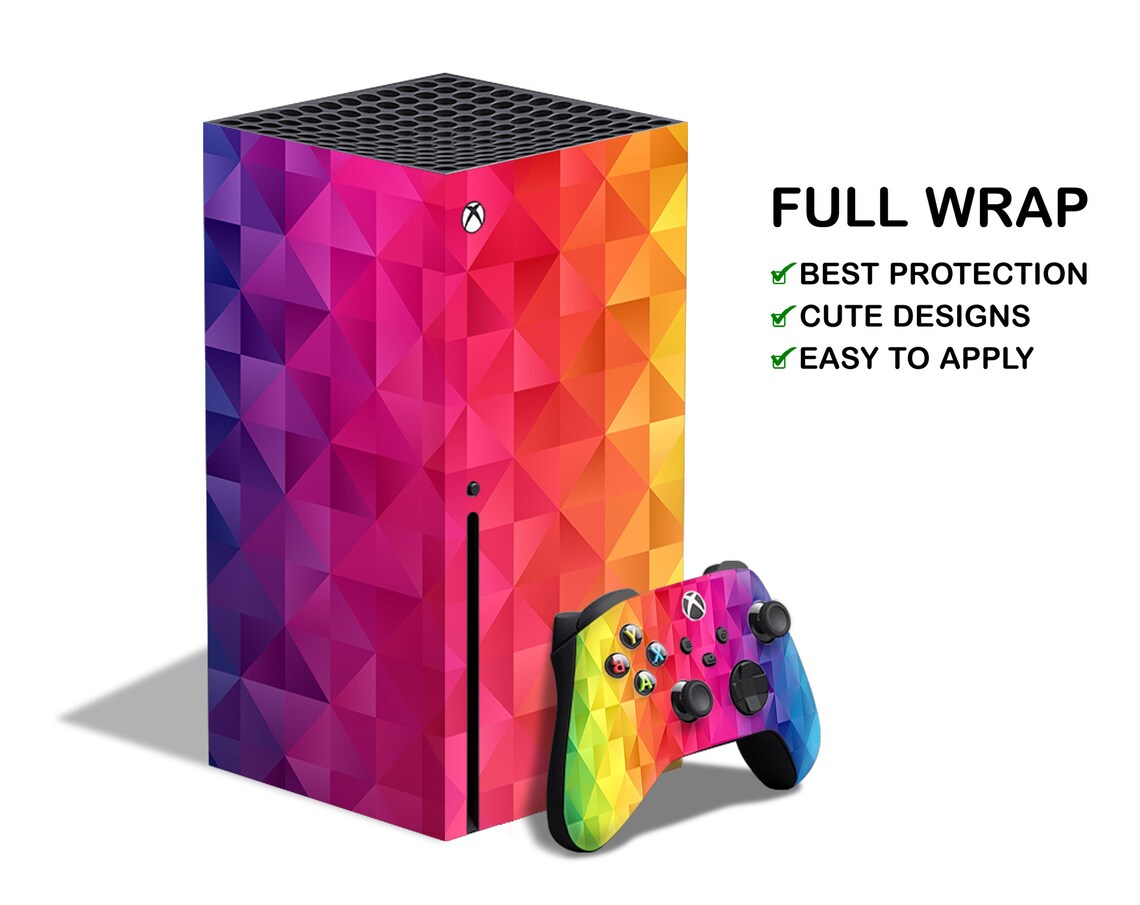 Rainbow Colors Xbox One X Low Poly Skin Xbox One S Polygon Etsy Australia