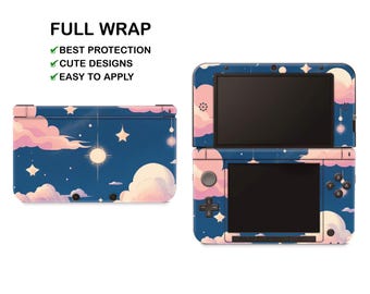 Cute Pastel Design Skins Nintendo New 3DS XL Dreamy Pink Clouds Full Wrap Skin Nintendo 3DS XL Coverage