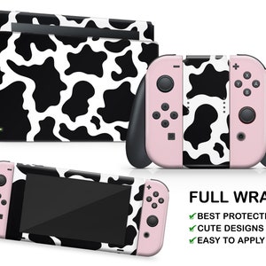 Cow Print Pattern Nintendo Switch Vinyl Skin Pink Solid Color - Etsy