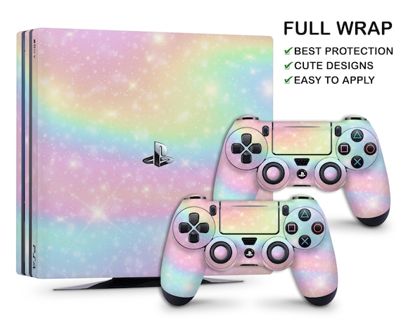 Playstation 4 Pro Rainbow Skin PS5 Sparkles Blue Sticker - Etsy