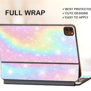 Bunte Regenbogen funkelt iPad 11&quot; Gen 1/2/3 Magic Keyboard Vinyl Skin Smart Keyboard iPad Pro 12,9&quot; Gen3/4/5 Aufkleber iPad 2021 Tastatur Haut