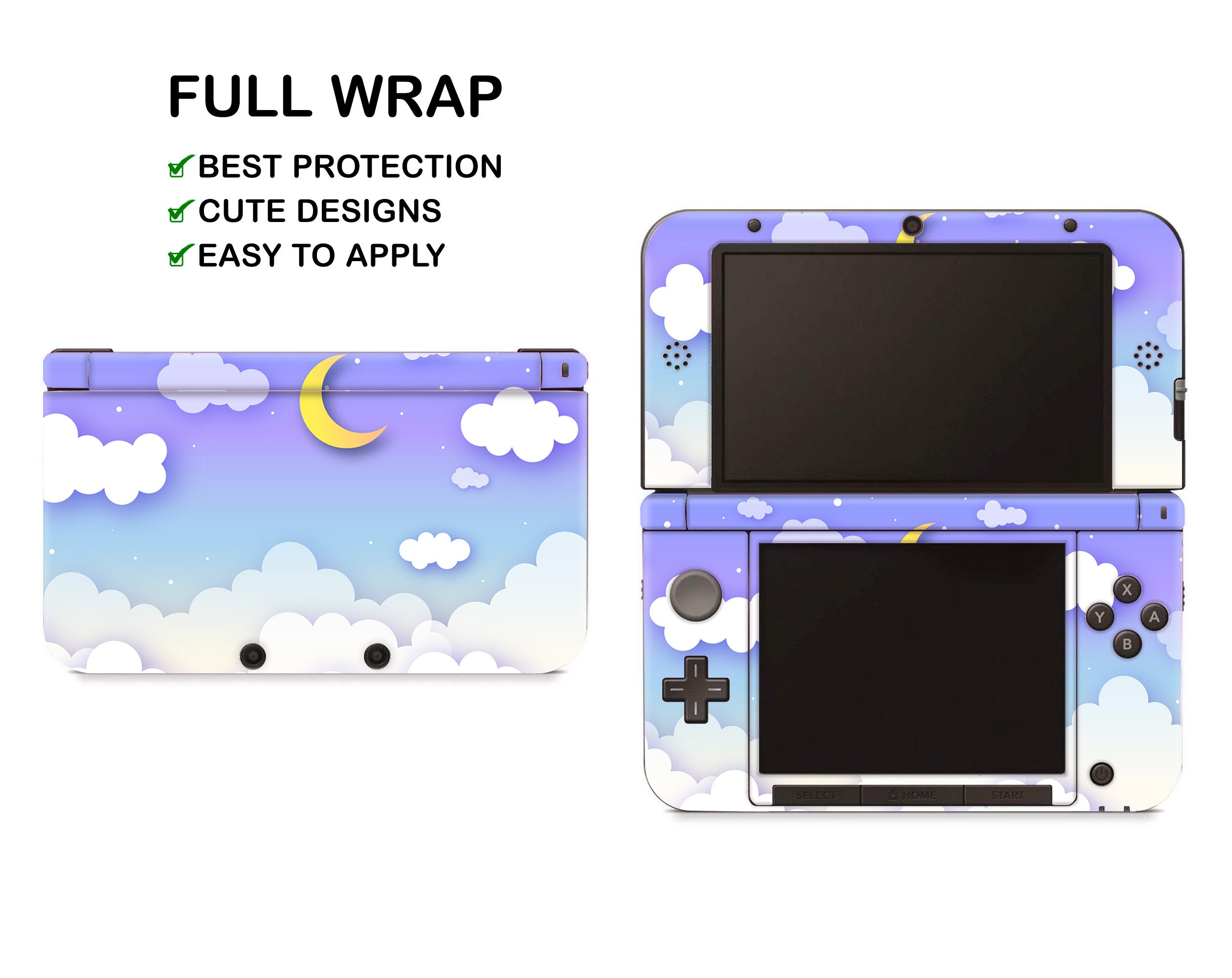 Forvirre krone renhed Pastel Violet Blue Moonlight Night Pattern Nintendo 3DS XL - Etsy
