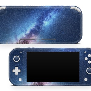 Tiefblau Moonlight Himmel Nintendo Switch Lite Vinyl Haut Starlight Nacht Nintendo Lite Aufkleber Sterne Milchstraße Muster Controller Aufkleber